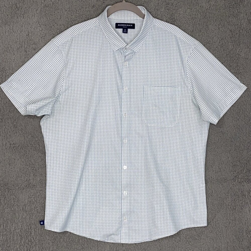 Mizzen + Main Leeward   Mens XL Polka Dot Shirt‎  Trim Fit Stretch